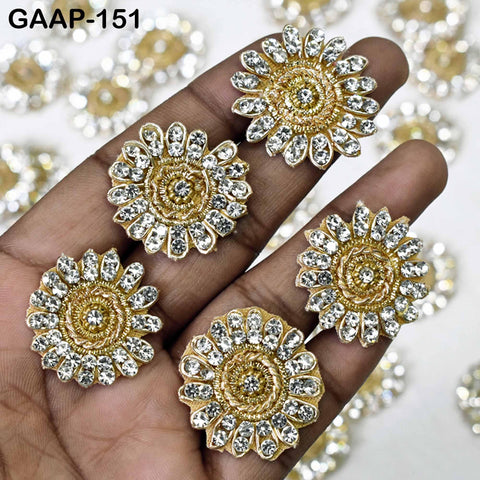 40 Indian Applique Patches Sewing Handmade Patch Zardozi Bridal Handcrafted Bridal Embellish Headband DIY Crafting Home Decor Cushion Covers