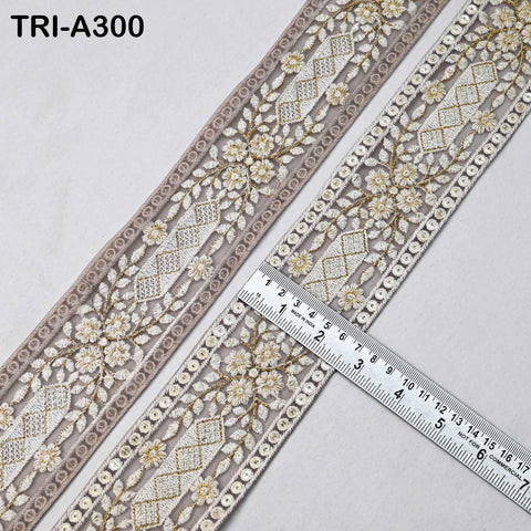 9 Yard Embroidery Fabric 6CM Trim Dresses Sewing Indian Embellishments DIY Crafting Wear Saree Sari Border Embroidered Ribbon Dress Costumes