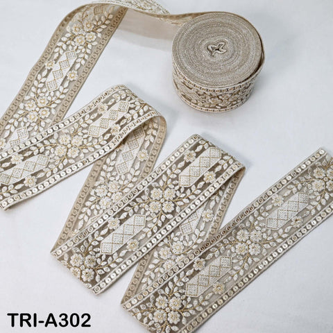 9 Yard Embroidery Fabric 6CM Trim Dresses Sewing Indian Embellishments DIY Crafting Wear Saree Sari Border Embroidered Ribbon Dress Costumes