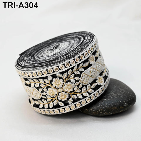 9 Yard Embroidery Fabric 6cm Trim Dresses Sewing Indian Embellishments DIY Crafting Wear Saree Sari Border Embroidered Ribbon Dress Costumes