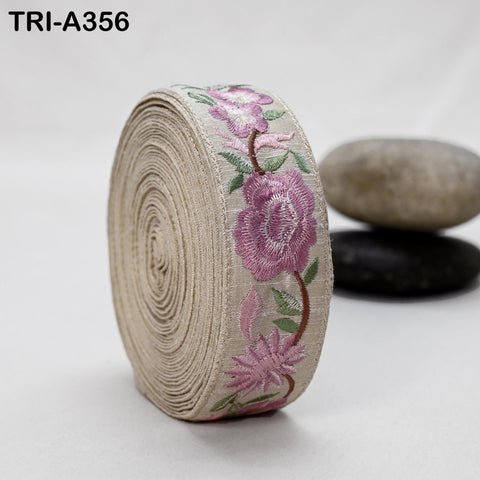 9 Yard Embroidery Pink Ribbon Crafting Sewing Costumes Dog Collar Tote Bags Lampshades Holidays Decor Embroidered Wholesale Tapes
