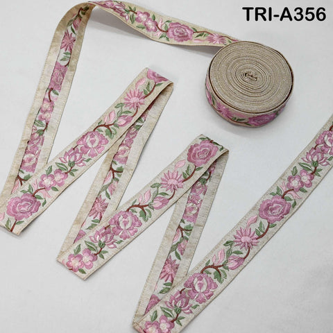 9 Yard Embroidery Pink Ribbon Crafting Sewing Costumes Dog Collar Tote Bags Lampshades Holidays Decor Embroidered Wholesale Tapes