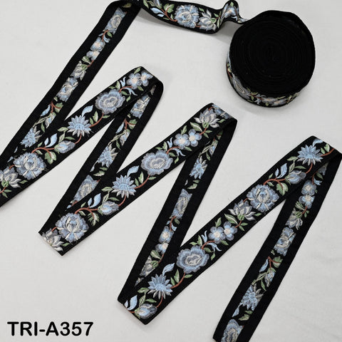 9 Yard Embroidery Grey Ribbon Crafting Sewing Costumes Dog Collar Tote Bags Lampshades Holidays Decor Embroidered Wholesale Tapes