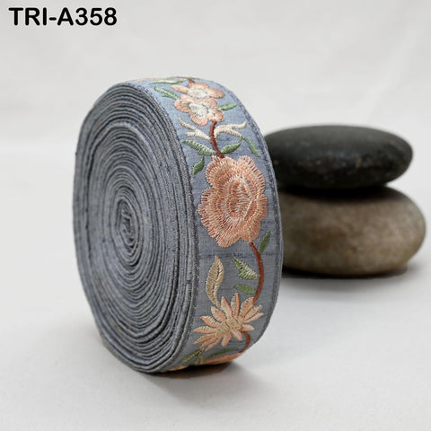 9 Yard Embroidery Peach Ribbon Crafting Sewing Costumes Dog Collar Tote Bags Lampshades Holidays Decor Embroidered Wholesale Tapes