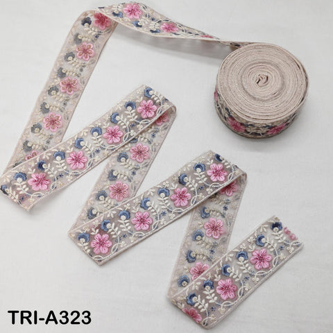 9 Yard Pink Indian Embroidery Ribbon 5cm Trim Sari Border DIY Crafting Sewing Embroidered Shoe making Curtain Home Decor Trimmings
