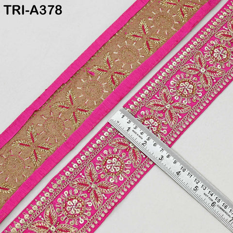 9 Yard Hot Pink Indian Beaded Trim Ribbon – Sari Border, Dupatta, DIY Craft, Costumes, Handbag Embellishment