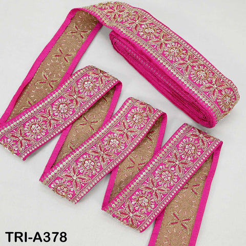 9 Yard Hot Pink Indian Beaded Trim Ribbon – Sari Border, Dupatta, DIY Craft, Costumes, Handbag Embellishment