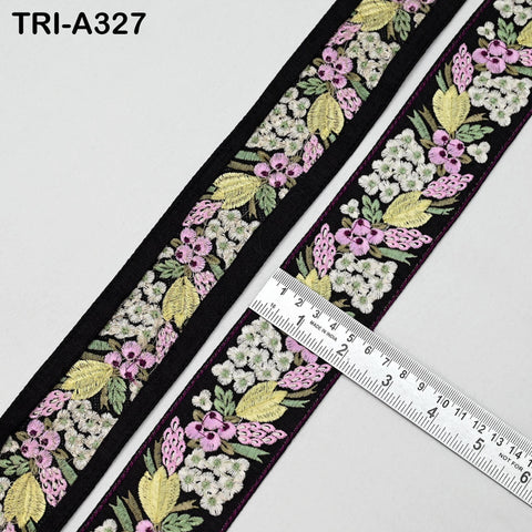 9 Yard Black Indian Embroidery Ribbon 5cm Trim Decor Sari Border DIY Crafting Sewing Embroidered Decorative Curtain Home Decor Trimmings