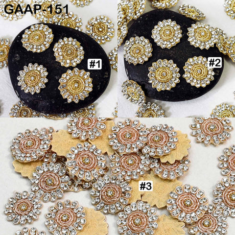 40 Indian Applique Patches Sewing Handmade Patch Zardozi Bridal Handcrafted Bridal Embellish Headband DIY Crafting Home Decor Cushion Covers