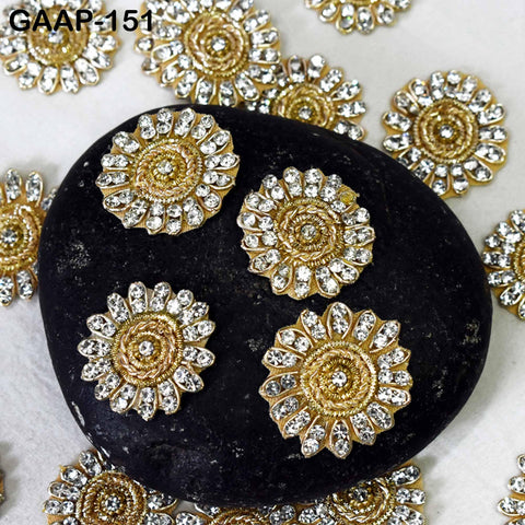 40 Indian Applique Patches Sewing Handmade Patch Zardozi Bridal Handcrafted Bridal Embellish Headband DIY Crafting Home Decor Cushion Covers