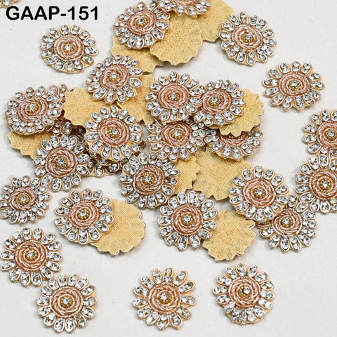 40 Indian Applique Patches Sewing Handmade Patch Zardozi Bridal Handcrafted Bridal Embellish Headband DIY Crafting Home Decor Cushion Covers