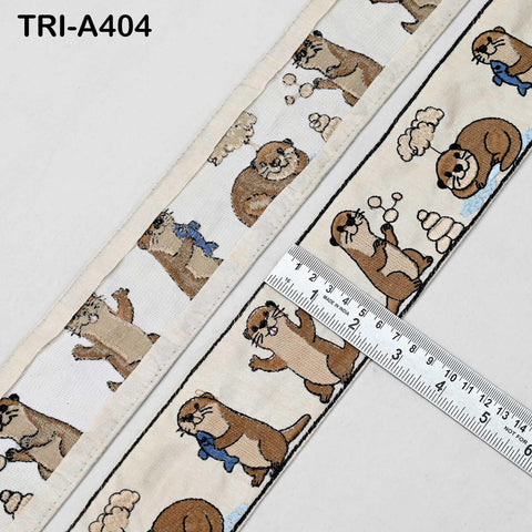 Embroidered Otter Ribbon Trim, Indian Sari Border for Sewing Crafts Décor (9 Yards)