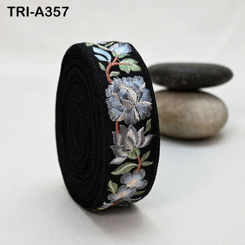 9 Yard Embroidery Grey Ribbon Crafting Sewing Costumes Dog Collar Tote Bags Lampshades Holidays Decor Embroidered Wholesale Tapes