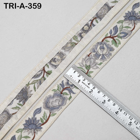 9 Yard Embroidery Grey Ribbon Crafting Sewing Costumes Dog Collar Tote Bags Lampshades Holidays Decor Embroidered Wholesale Tapes