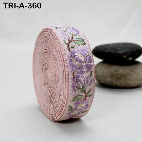 9 Yard Embroidery Pink Ribbon Crafting Sewing Costumes Dog Collar Tote Bags Lampshades Holidays Decor Embroidered Wholesale Tapes