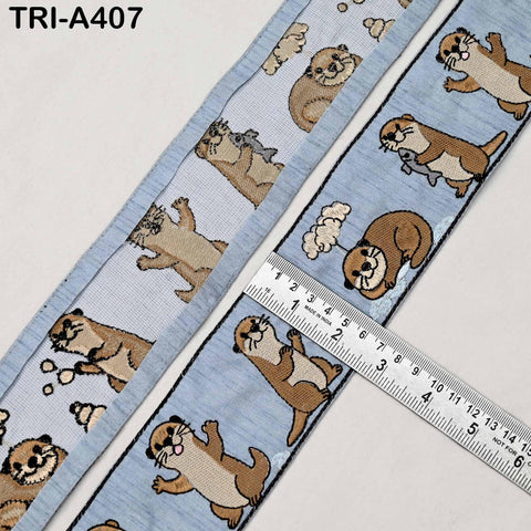 Embroidered Otter Ribbon Trim, Indian Sari Border for Sewing Crafts Décor (9 Yards)