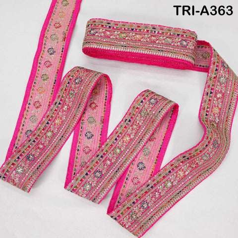 Embroidered Sari Border Trim, Zari Sequin Lace, Boho Wedding Fabric (9 Yard)