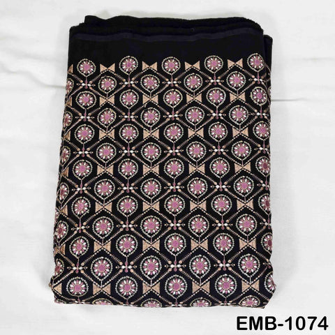 Indian Embroidered Fabric by the yard Sewing DIY Crafting Embroidery Wedding Dress Costumes Dolls Bags Cushion Covers Table Runners Blouses