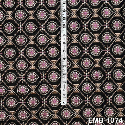 Indian Embroidered Fabric by the yard Sewing DIY Crafting Embroidery Wedding Dress Costumes Dolls Bags Cushion Covers Table Runners Blouses