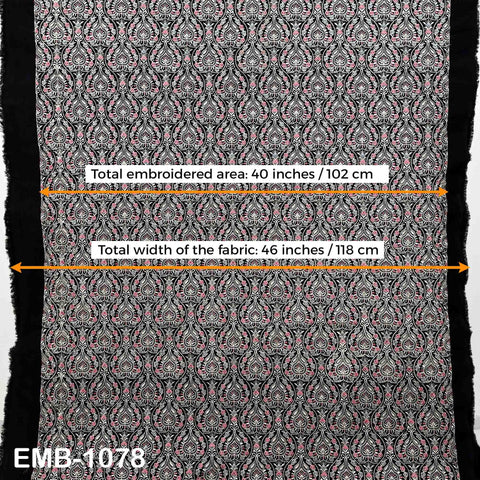Embroidered Fabric by the Yard: Sewing, DIY Crafting Indian Embroidery Wedding Dresses, Costumes, Dolls, Bags, Cushion Covers