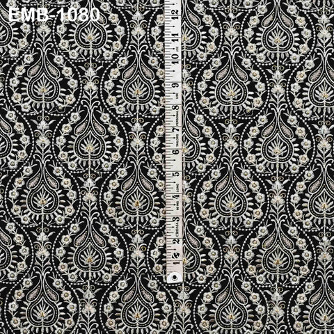 Embroidered Fabric by the Yard: Sewing, DIY Crafting Indian Embroidery Wedding Dresses, Costumes, Dolls, Bags, Cushion Covers