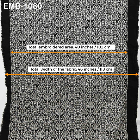 Embroidered Fabric by the Yard: Sewing, DIY Crafting Indian Embroidery Wedding Dresses, Costumes, Dolls, Bags, Cushion Covers