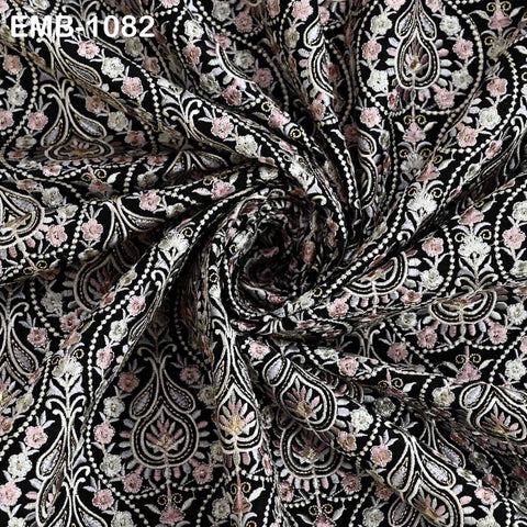 Embroidered Fabric by the Yard: Sewing, DIY Crafting Indian Embroidery Wedding Dresses, Costumes, Dolls, Bags, Cushion Covers