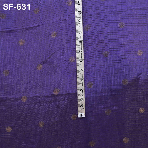Pure Mysore Silk Fabric by Yard, Light Purple Gold Zari Buttie Indian Wedding Dress Material