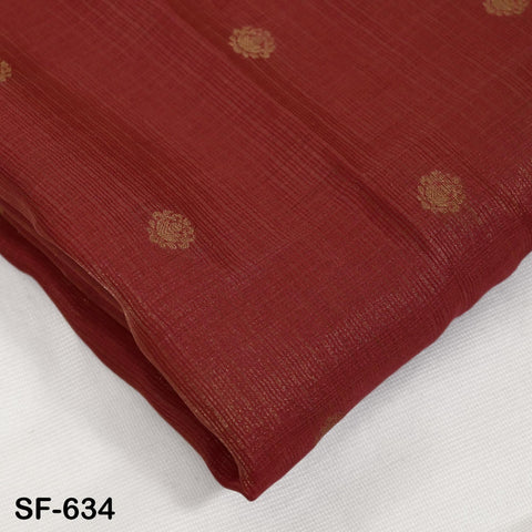 Pure Mysore Silk Fabric by Yard, Yellow Gold Zari Buttie Indian Wedding Dress Material