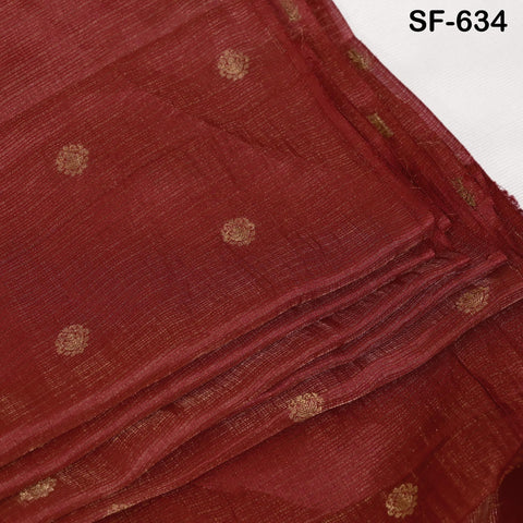 Pure Mysore Silk Fabric by Yard, Yellow Gold Zari Buttie Indian Wedding Dress Material