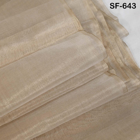 Gold Zari Tissue Organza Fabric by the Yard: Indian Saree, Dupatta, Wedding Lehenga, Sari, Clothing, Party Dresses, Crafting, Sewing