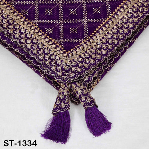 Purple Organza Designer Dupatta for women Bridal Wedding lehenga Chunni/Veil Beads Sequin Scarf Indian Ethnic Dress Stole Gift Bridesmaid
