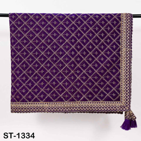 Purple Organza Designer Dupatta for women Bridal Wedding lehenga Chunni/Veil Beads Sequin Scarf Indian Ethnic Dress Stole Gift Bridesmaid