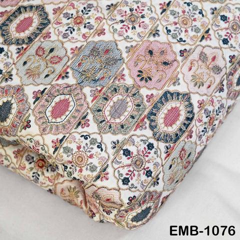 Off White Embroidery Fabric by the yard Sewing DIY Crafting Embroidered Textiles Costumes Regency Reticules Victorian Handbags Junk Journals