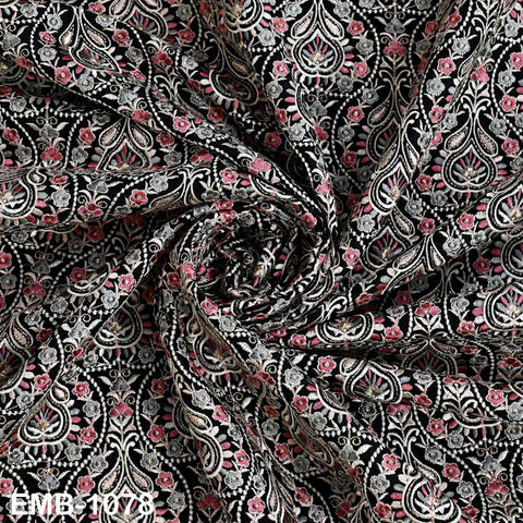 Embroidered Fabric by the Yard: Sewing, DIY Crafting Indian Embroidery Wedding Dresses, Costumes, Dolls, Bags, Cushion Covers