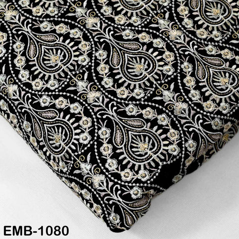 Embroidered Fabric by the Yard: Sewing, DIY Crafting Indian Embroidery Wedding Dresses, Costumes, Dolls, Bags, Cushion Covers