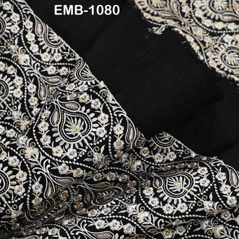 Embroidered Fabric by the Yard: Sewing, DIY Crafting Indian Embroidery Wedding Dresses, Costumes, Dolls, Bags, Cushion Covers