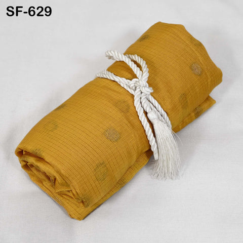 Pure Mysore Silk Fabric by Yard, Yellow Gold Zari Buttie Indian Wedding Dress Material