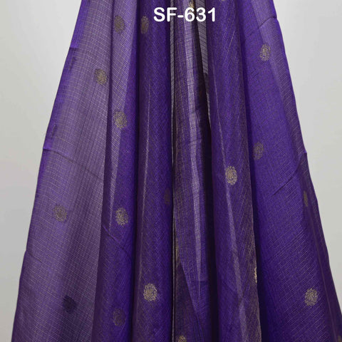 Pure Mysore Silk Fabric by Yard, Light Purple Gold Zari Buttie Indian Wedding Dress Material