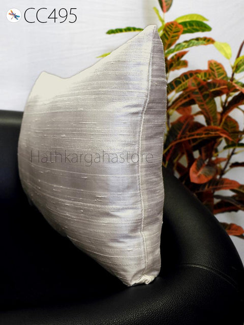 Ivory Dupioni Pure Silk Pillowcase | Rectangle Handmade Lumbar | Throw Pillow | Home Decor Silk Cushion Cover | HouseWarming Gift Her / Him