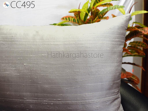 Ivory Dupioni Pure Silk Pillowcase | Rectangle Handmade Lumbar | Throw Pillow | Home Decor Silk Cushion Cover | HouseWarming Gift Her / Him