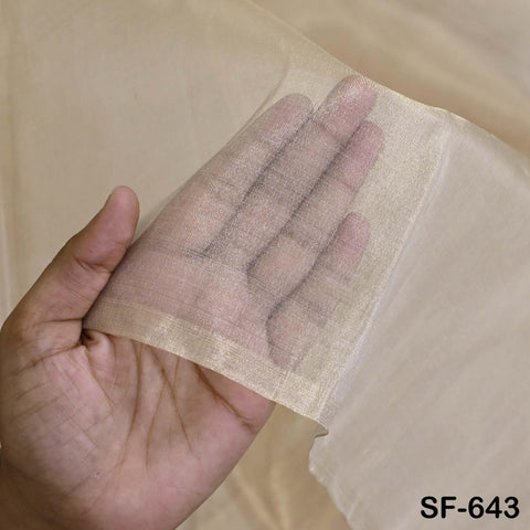 Gold Zari Tissue Organza Fabric by the Yard: Indian Saree, Dupatta, Wedding Lehenga, Sari, Clothing, Party Dresses, Crafting, Sewing