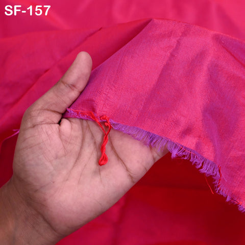 Iridescent Indian Silk Fabric by Yard: Red Magenta Mulberry Silk for Apparel, Home Decor