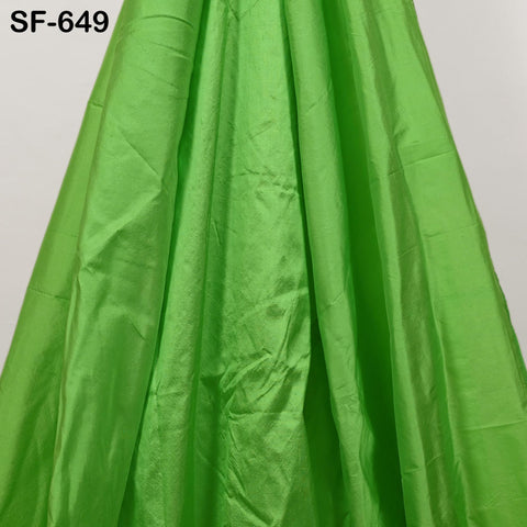 80 gsm Indian Green Soft Pure Plain Silk Fabric by the yard Wedding Dress Bridesmaids Costume Party Dress Pillows Cushion Covers Drapery