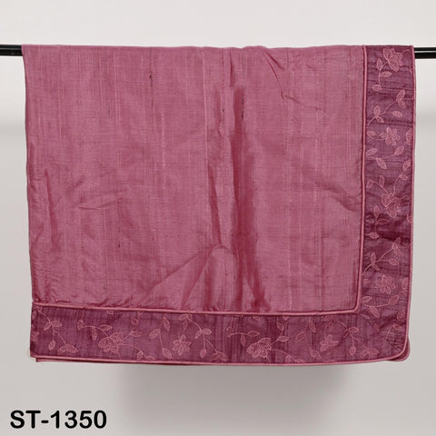 Embroidered Tussar Silk Dupatta, Handcrafted Indian Bridal Veil Scarf Gift