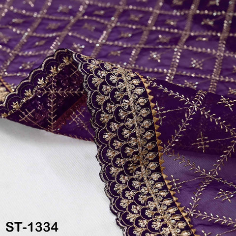 Purple Organza Designer Dupatta for women Bridal Wedding lehenga Chunni/Veil Beads Sequin Scarf Indian Ethnic Dress Stole Gift Bridesmaid