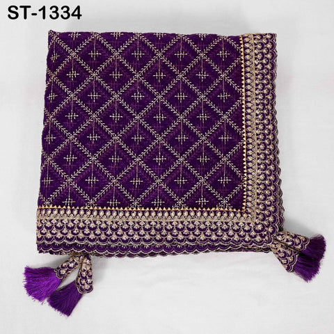 Purple Organza Designer Dupatta for women Bridal Wedding lehenga Chunni/Veil Beads Sequin Scarf Indian Ethnic Dress Stole Gift Bridesmaid