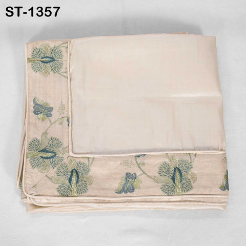 Embroidered Tussar Silk Dupatta, Handcrafted Indian Bridal Veil Scarf Gift