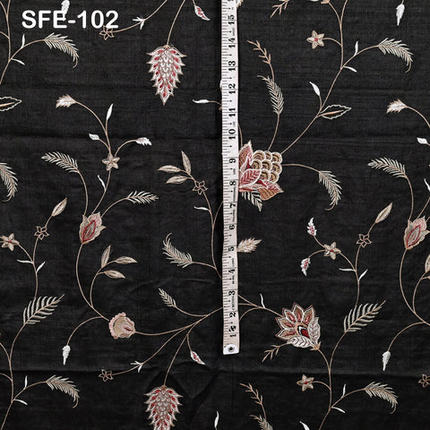 Pure Tussar Silk Embroidery Fabric by the yard Indian Embroidered Raw Silk Wild Natural Handmade Peace Silk Tussah Dresses Material Costumes
