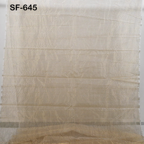 Pure Silk Organza Fabric Jari Strips, Gold and White (44" Width)